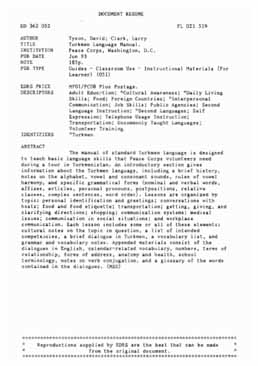 Turkmen language manual